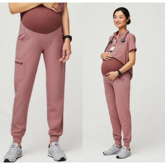 Figs Zamora Maternity Jogger Scrub Pants™ XXL Mauve - Picture 1 of 4